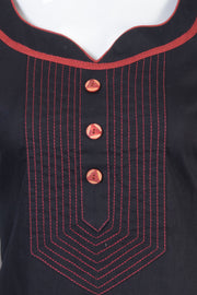 Black Shawl Neck Cotton Crop Top-Avishya