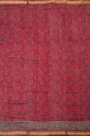 Maroon Anokhi Hand Block Printed Saree 10068109