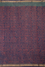 Navy Blue Anokhi Hand Block Printed Saree - Avishya