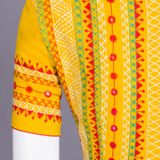 Yellow Hand Embroidered Cotton Blouse - Avishya