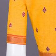 Yellow Embroidered Mangalgiri Cotton Blouse - Avishya