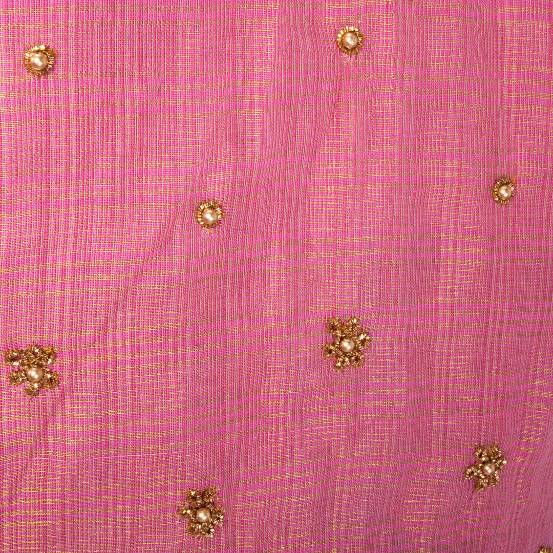 Peach Aari Embroidered Chanderi Silk Cotton Blouse 10068199e 10068199 - Avishya