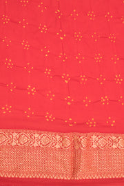 Red Handcrafted Banarasi Bandhani Georgette Saree - Avishya