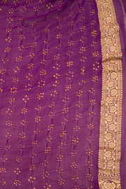Purple Handcrafted Banarasi Bandhani Georgette Saree - Avishya