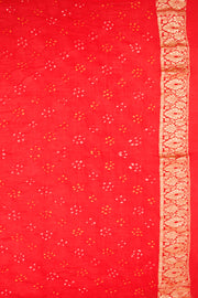 Red Handcrafted Banarasi Bandhani Georgette Saree - Avishya