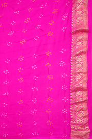 Grey Handcrafted Banarasi Bandhani Georgette Saree 10068233 