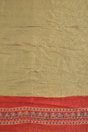 Green Handcrafted Ajrakh Printed Bandhani Gajji Silk Saree - Avishya