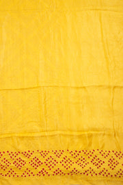 Yellow Handcrafted Bandhani Gajji Silk Saree - Avishya
