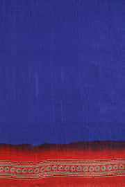Blue Handcrafted Ajrakh Printed Bandhani Gajji Silk Saree - Avishya