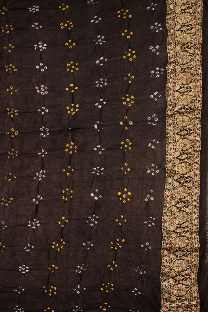 Black Handcrafted Banarasi Bandhani Georgette Saree - Avishya