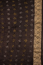 Black Handcrafted Banarasi Bandhani Georgette Saree - Avishya