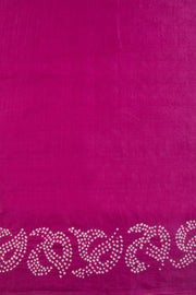 Violet Handcrafted Rai Dana Bandhej Gajji Silk Saree with Lagdi Patti Pallu