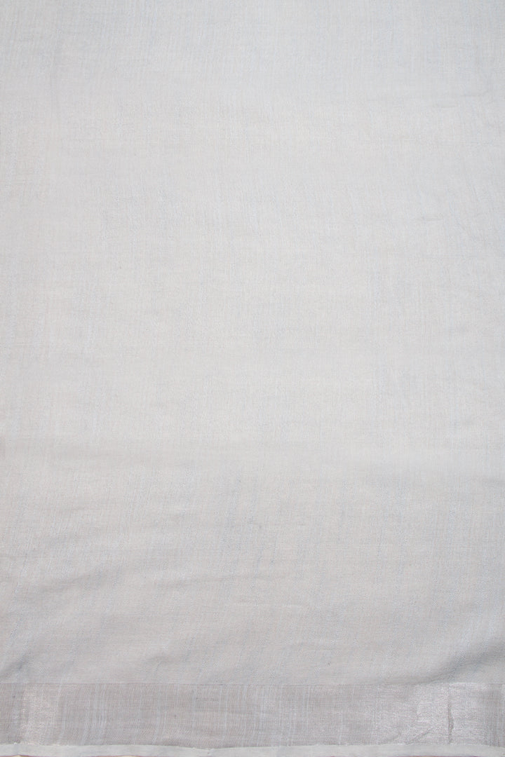 Grey Floral Print Linen Saree - Avishya