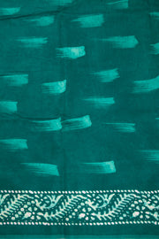 Blue Batik Muslin Silk Saree - Avishya