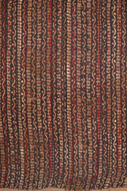 Black Ajrakh Printed Silk Cotton Saree 10068395