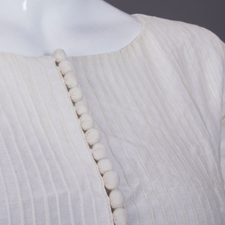 White Chanderi Silk Cotton Blouse - Avishya
