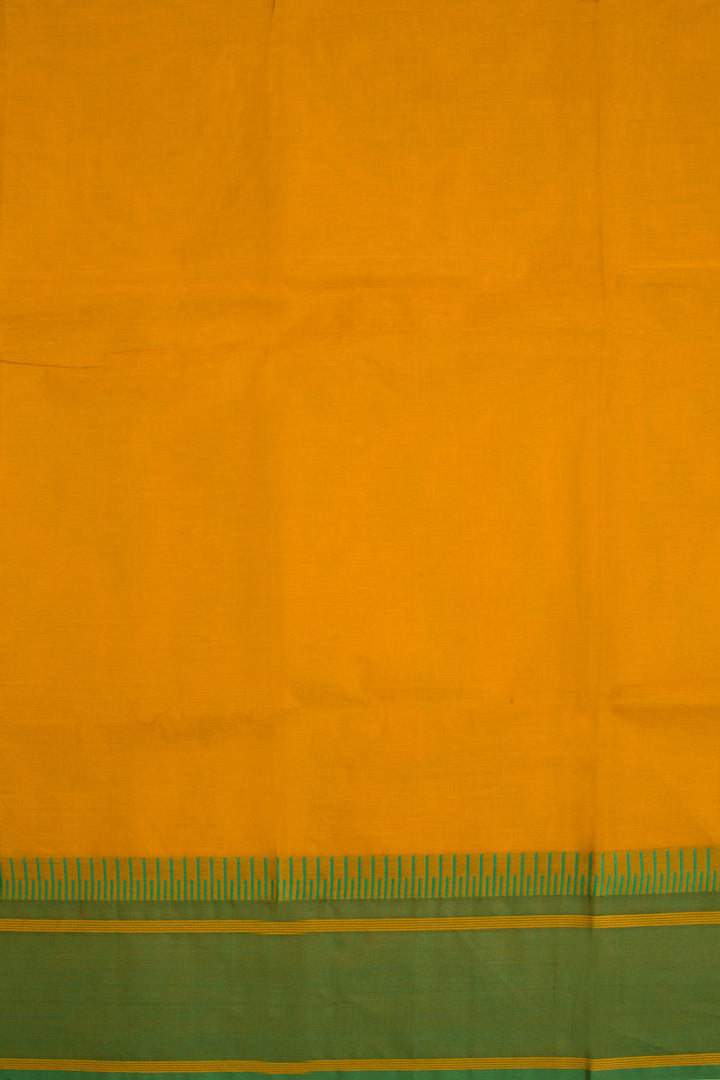 Yellow Handwoven Kanchi Cotton Saree 10068492 - Avishya