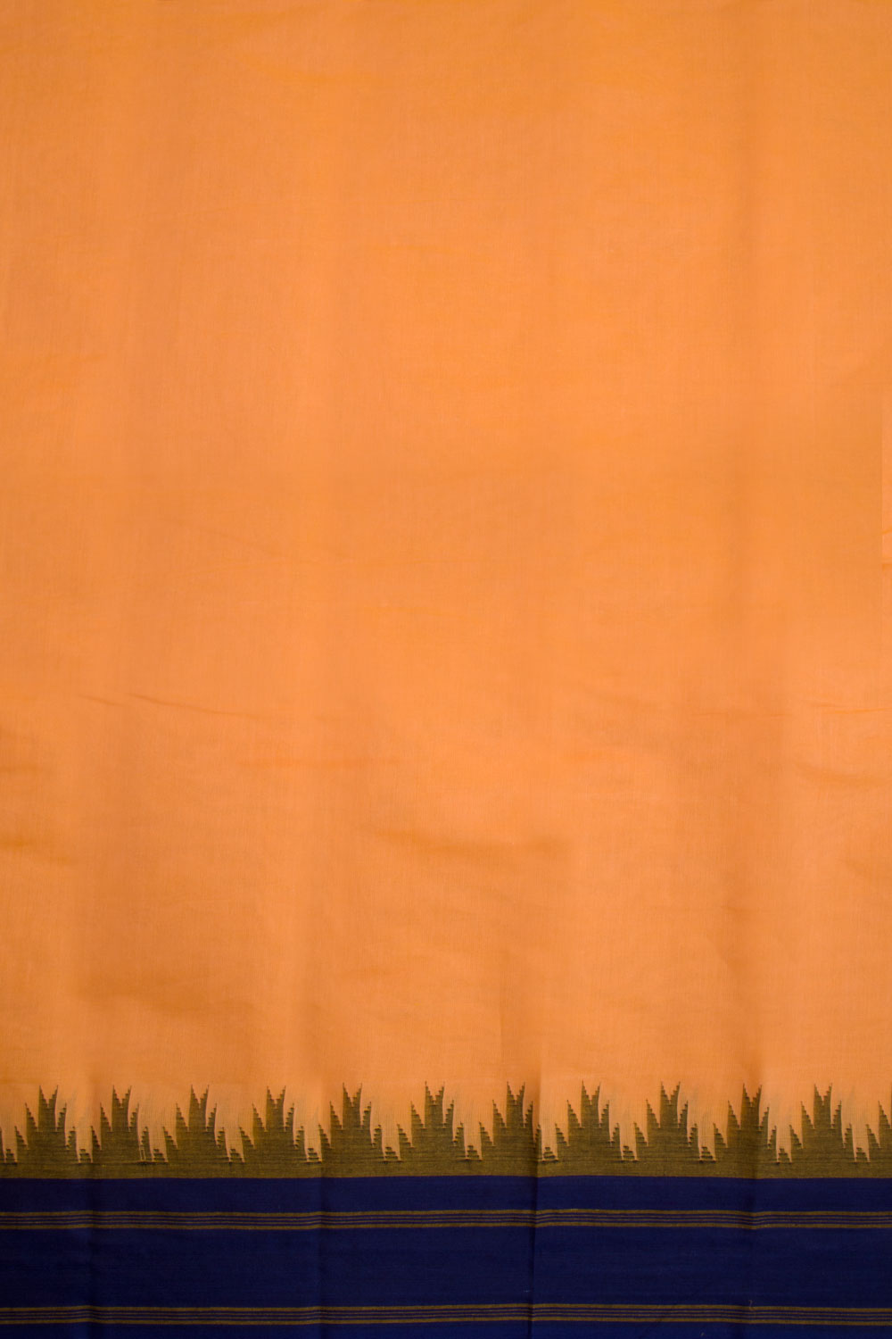 Orange Handwoven Korvai Kanchi Cotton Saree 10068551- Avishya