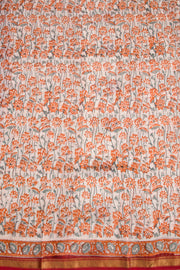 Red Sanganeri printed Silk Cotton Saree 10068561 - Avishya