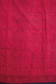 Pink Bagru Printed Mulmul Cotton Saree 10068583 - Avishya
