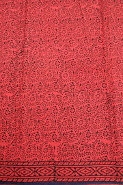 Pink Mulmul Bagru Printed Cotton Saree 10068587 - Avishya