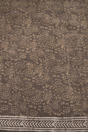 Brown Mulmul Dabu Printed Cotton Saree 10068592 - Avishya