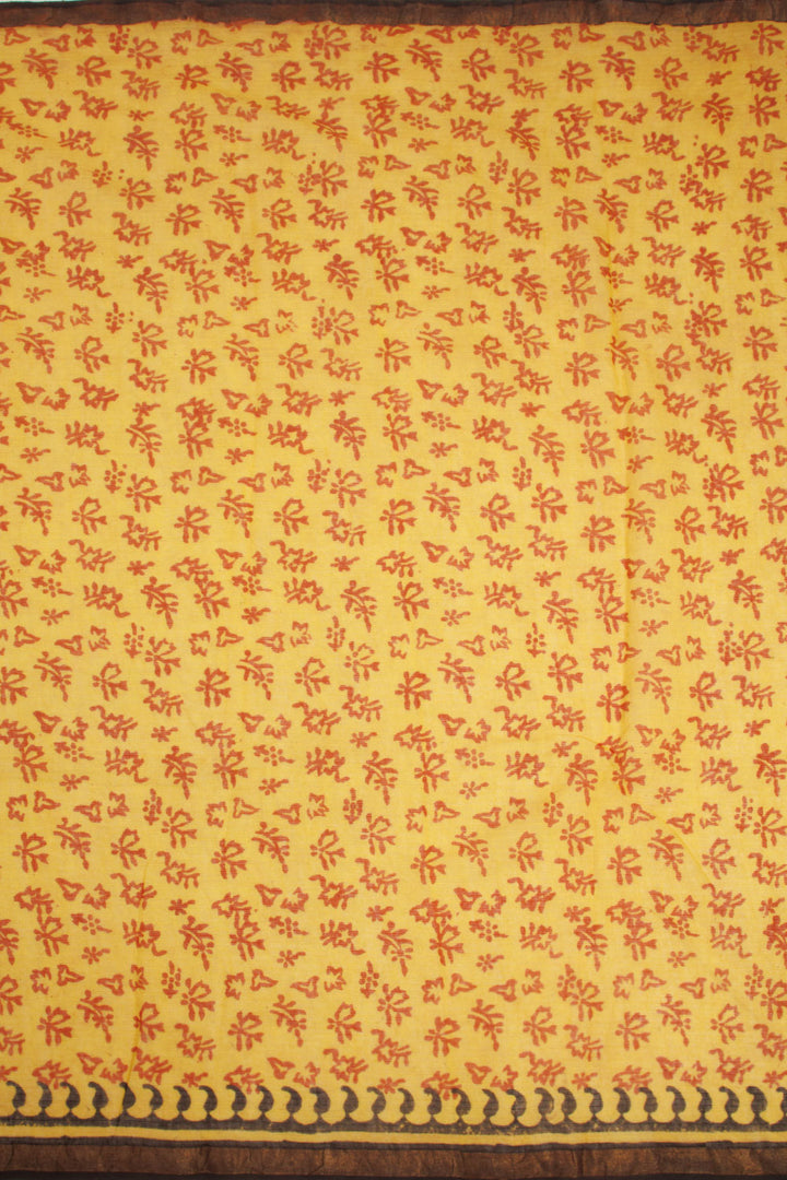 Yellow Vanaspathi Printed Kota Cotton Saree 10068624 - Avishya