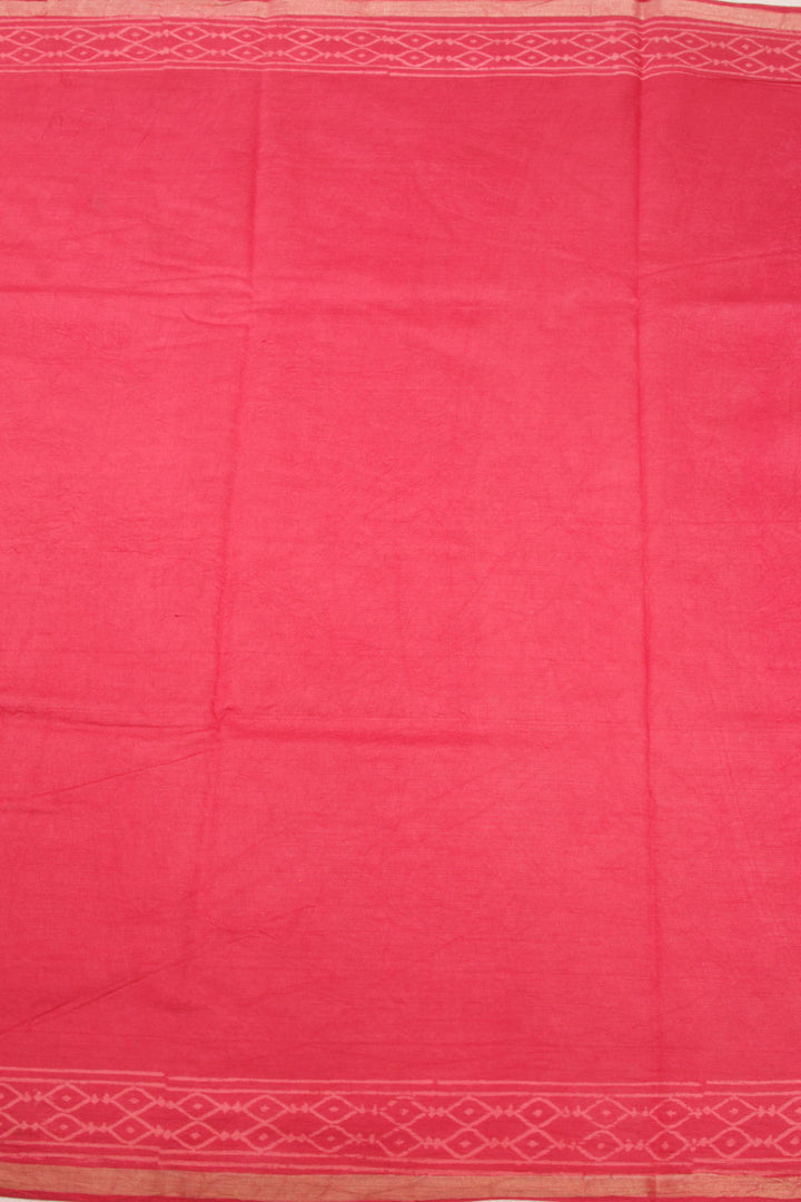 Red Hand Block Printed Kota Cotton Saree 10068631 - Avishya