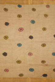 Black Hand Painted Pen Kalamkari Silk Cotton Saree 10068728