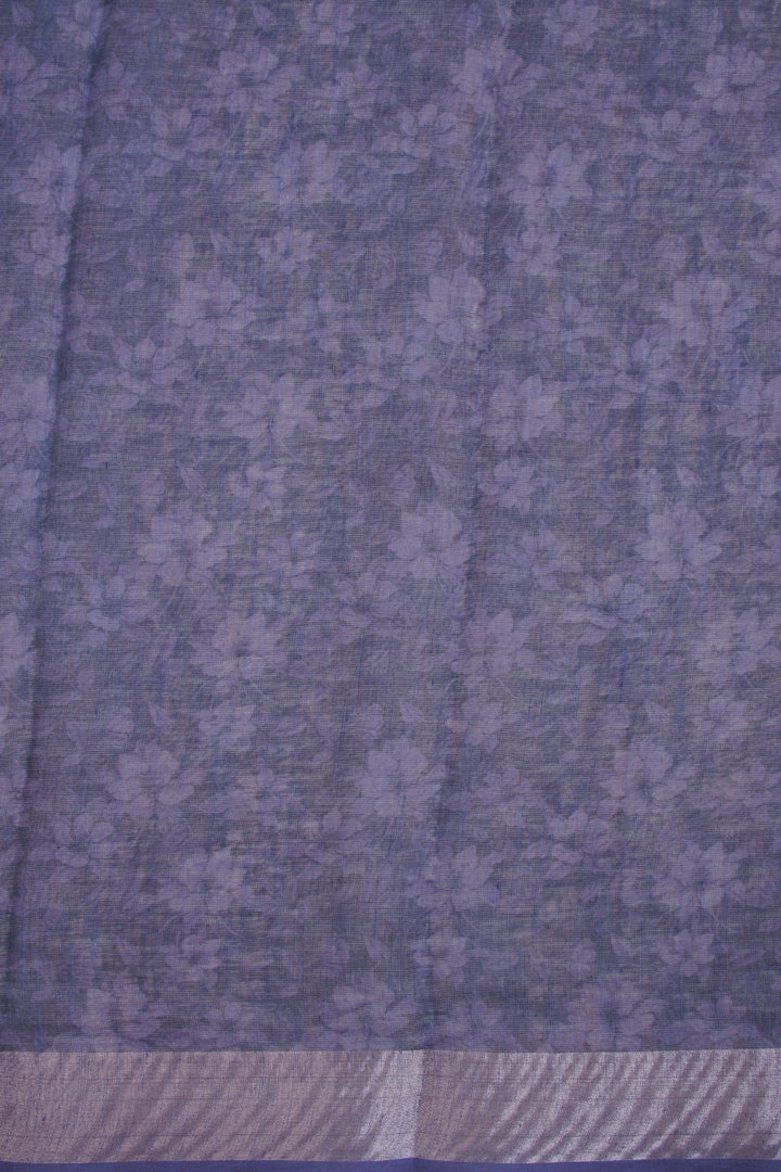 Blue Digital Printed Linen Saree 10068763 - Avishya
