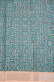 Green Fancy Printed Linen Saree 10068770