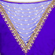 Blue Aari Embroidered Silk Blouse 10068920 - Avishya