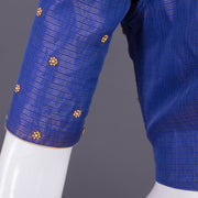 Blue Aari Embroidered Chanderi Silk Cotton Blouse 10068923 - Avishya