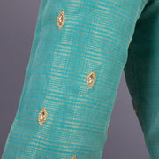 Green Aari Embroidered Chanderi Silk Cotton Blouse 10077778