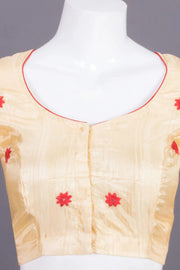Beige Aari Embroidered Silk Blouse 10068940