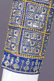 Blue Aari Embroidered Silk Blouse 10077739
