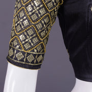 Black Aari Embroidered Silk Blouse 10068945