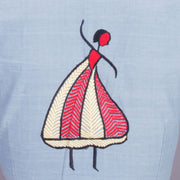 Grey Embroidered Cotton Blouse 10068973 - Avishya