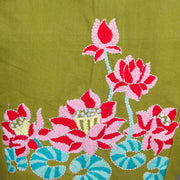 Green Kantha Embroidered Cotton Blouse 10068983 - Avishya