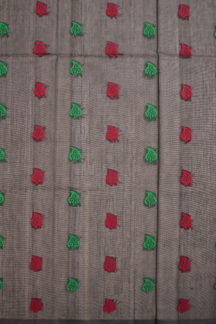 Grey Handloom Kovai Silk Cotton Saree 10069045 - Avishya