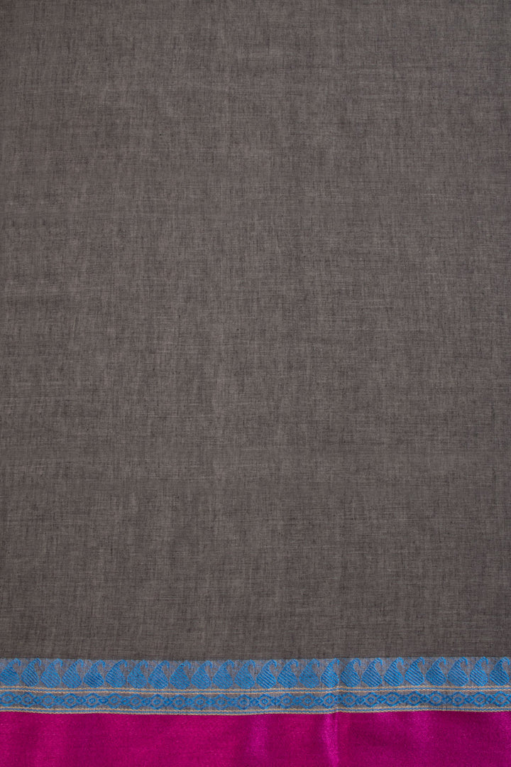 Grey Shantipur Tant Bengal Cotton Saree 10069058