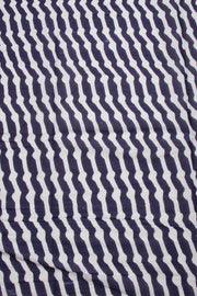 Blue Hand Block Printed Cotton Saree 10069084 - Avishya