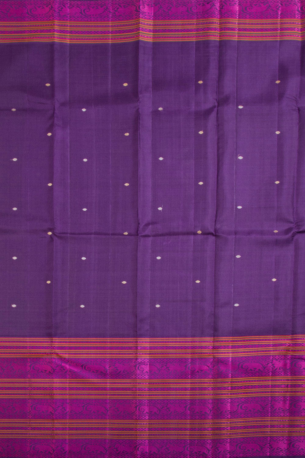 Pink Handloom Korvai Kanjivaram Silk Saree 10069156