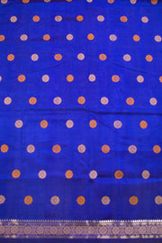 Blue Handloom Kanchi Silk Cotton Saree 10069253 - Avishya