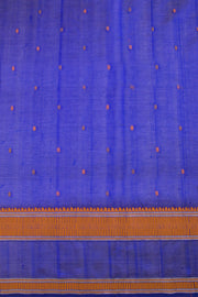 Blue Handloom Kanchi Silk Cotton Saree 10069264 - Avishya