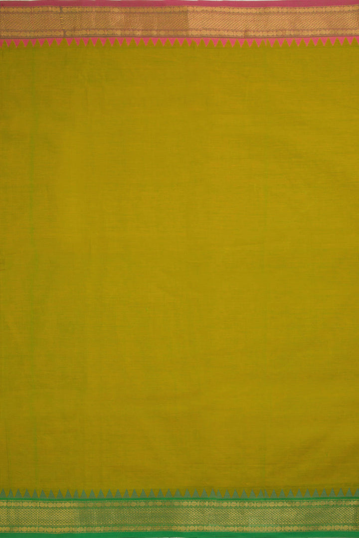 Green Handwoven Kanchi Cotton Saree 10069280 - Avishya