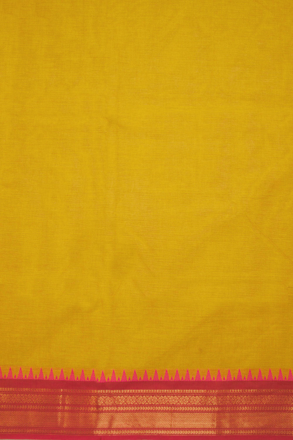 Yellow Handwoven Kanchi Cotton Saree 10069281 - Avishya