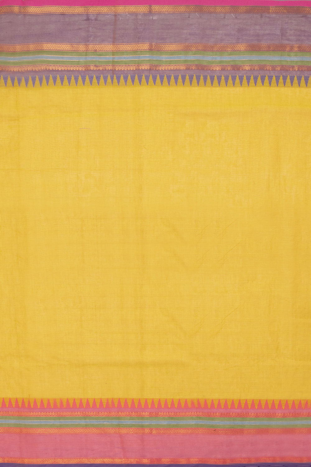 Yellow Handwoven Kanchi Cotton Saree 10069315 - Avishya
