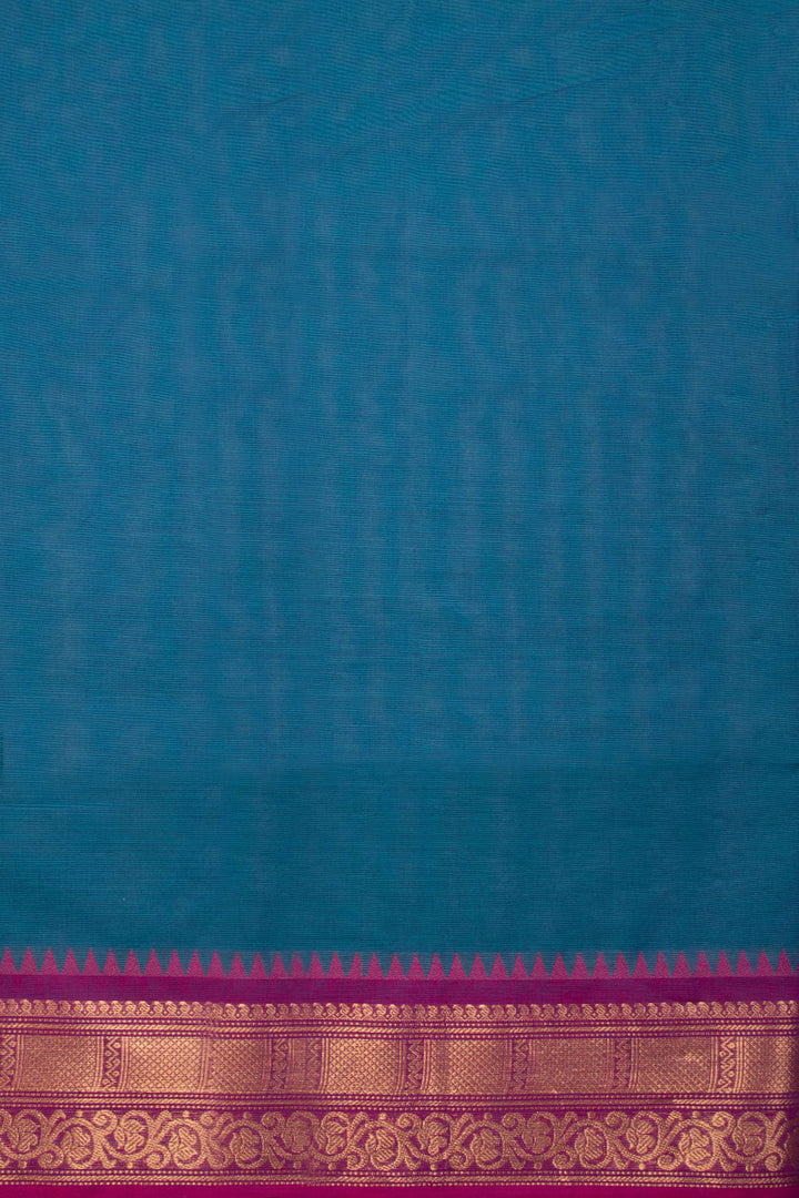 Blue Handwoven Kanchi Cotton Saree 10069345 - Avishya