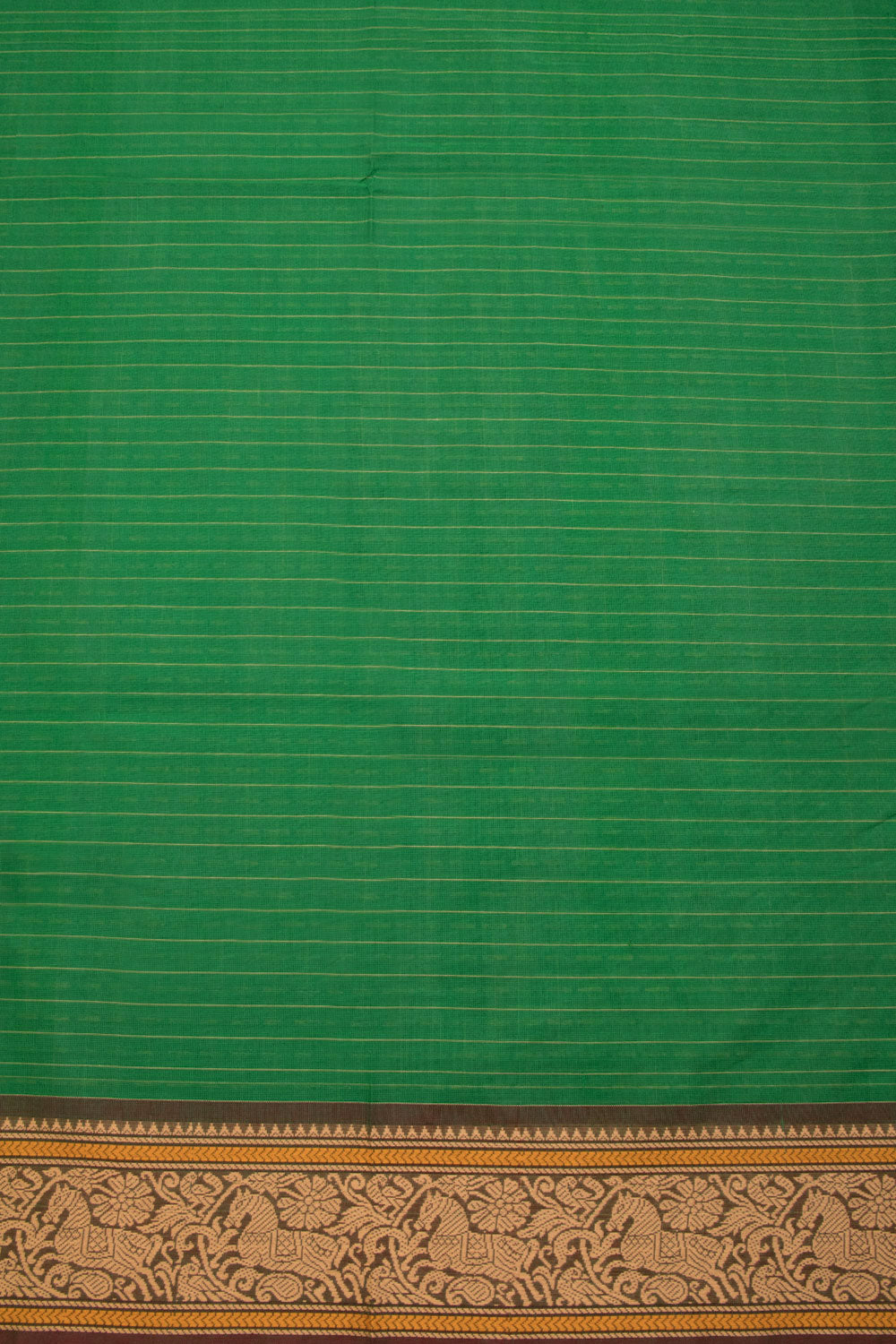 Green Handwoven Kanchi Cotton Saree 10069348 - Avishya